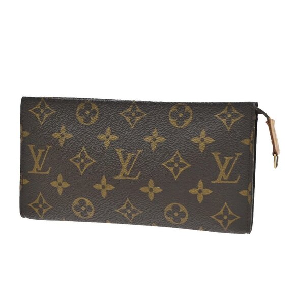 LOUIS VUITTON Logo BUCKET GM Pouch Bag Monogram Leather Brown France 05KA668 - Picture 1 of 16